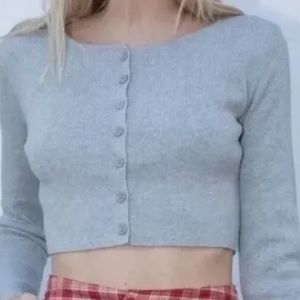 Brandy Melville cropped button sweater